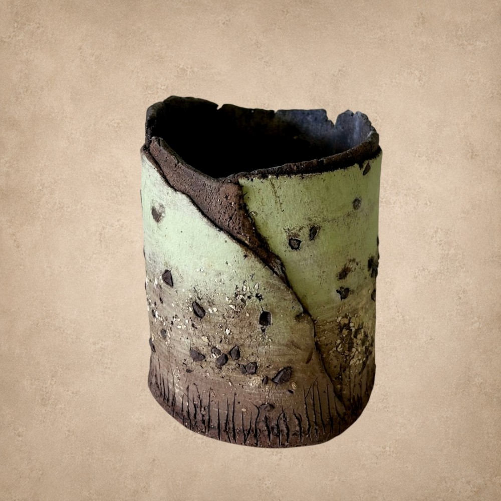 Layered piece ceramic vessel exhibit