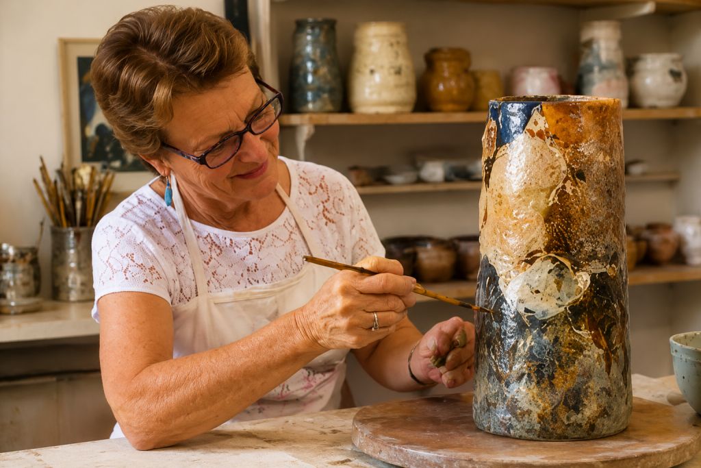 Painting ceramics in Studio28