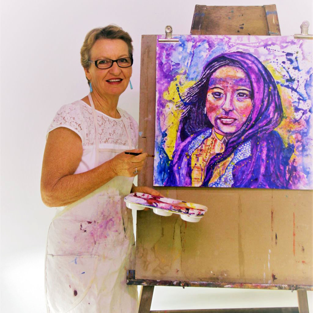 Rachael Painting lady in purple
